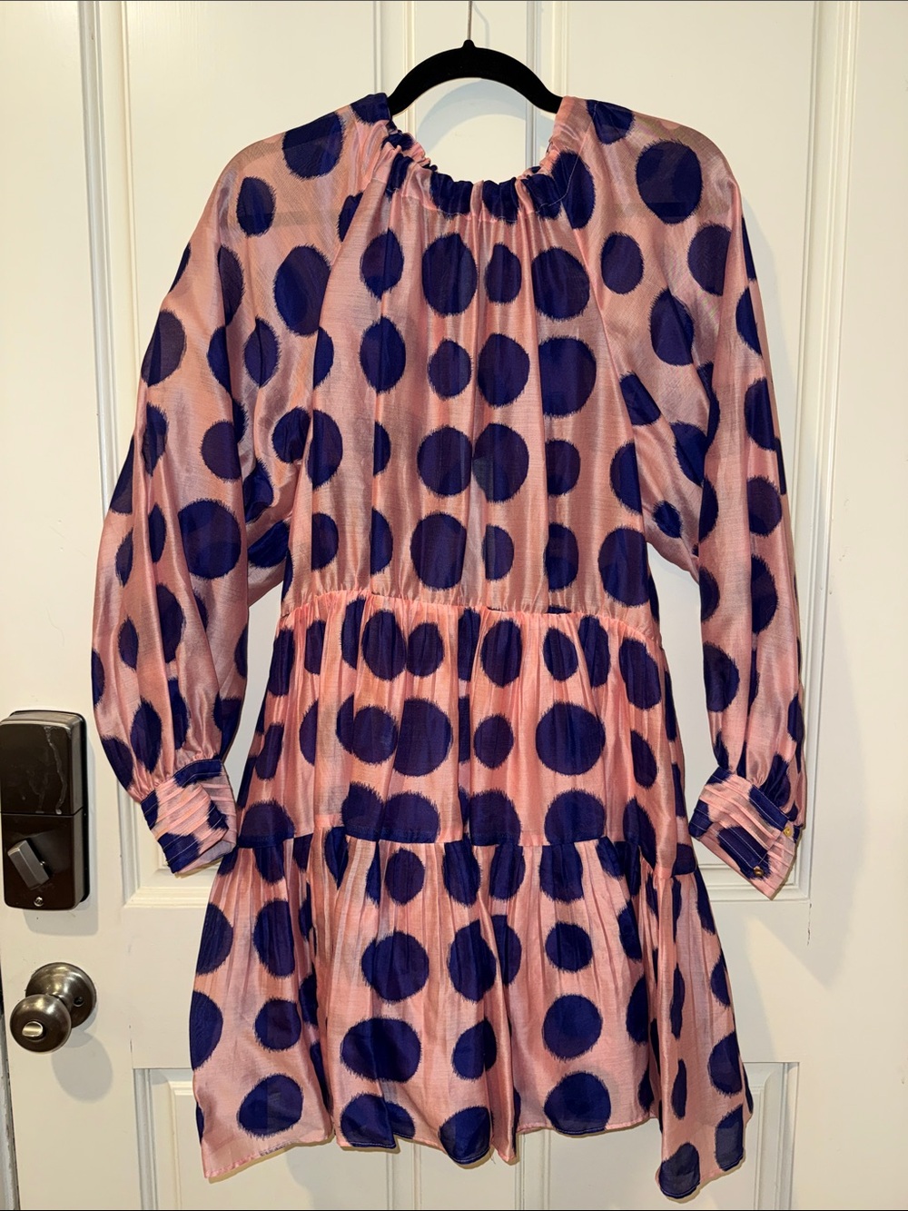 Ulla Johnson Pink Dress with Navy Polka Dots- worn once!!